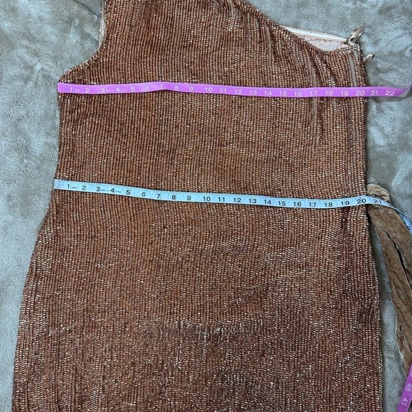 Retrofete ELLA SEQUIN ONE SHOULDER SEQUIN DRESS IN BRONZE - Picture 10 of 14